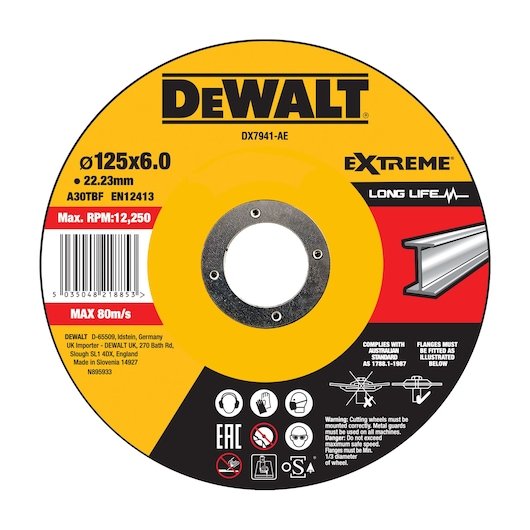 125mm x 6mm x 22.23mm Bonded Abrasive METAL Grinding Disc