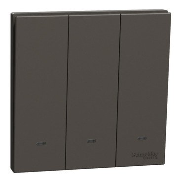 Switch with Fluorescent Locator, AvatarOn C, 1 way, 3 gang, 16AX, 250V, dark grey (Switch with Fluorescent Locator AvatarOn C) is a Schneider Electric product. Designed for reliable performance and long service life. Available across Iraq — contact us for pricing and delivery options.