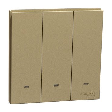 Switch with Fluorescent Locator, AvatarOn C, 1 way, 3 gang, 16AX, 250V, wine gold (Switch with Fluorescent Locator AvatarOn C) is a Schneider Electric product. Designed for reliable performance and long service life. Available across Iraq — contact us for pricing and delivery options.