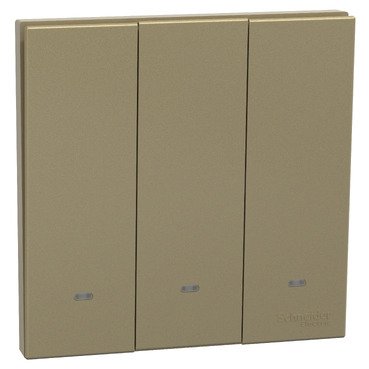 Momentary switch, AvatarOn C, 10A 250V, 3 gang, with fluorescent lamp, wine gold (Momentary switch AvatarOn C) is a Schneider Electric product. Designed for reliable performance and long service life. Available across Iraq — contact us for pricing and delivery options.