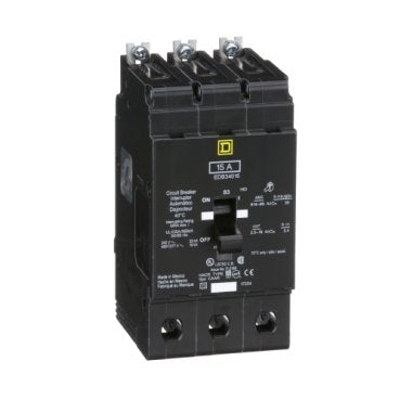 Mini circuit breaker, E-Frame, 15A, 3 pole, 480Y/277VAC, 25kA max, bolt on [TAA] (Mini circuit breaker E-Frame) is a Schneider Electric product. Designed for reliable performance and long service life. Available across Iraq — contact us for pricing and delivery options.