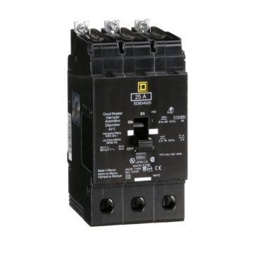 Mini circuit breaker, E-Frame, 25A, 3 pole, 480Y/277VAC, 25kA max, bolt on [TAA] (Mini circuit breaker E-Frame) is a Schneider Electric product. Designed for reliable performance and long service life. Available across Iraq — contact us for pricing and delivery options.