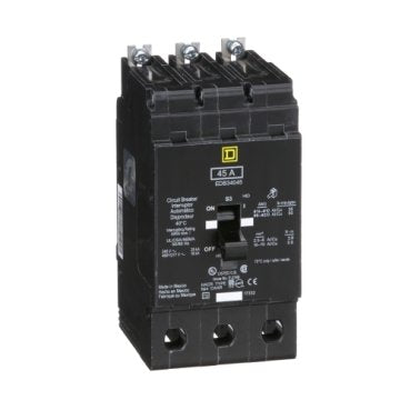Mini circuit breaker, E-Frame, 45A, 3 pole, 480Y/277VAC, 25kA max, bolt on [TAA] (Mini circuit breaker E-Frame) is a Schneider Electric product. Designed for reliable performance and long service life. Available across Iraq — contact us for pricing and delivery options.