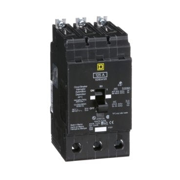Mini circuit breaker, E-Frame, 125A, 3 pole, 480Y/277VAC, 25kA max, bolt on [TAA] (Mini circuit breaker E-Frame) is a Schneider Electric product. Designed for reliable performance and long service life. Available across Iraq — contact us for pricing and delivery options.