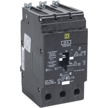 Mini circuit breaker, E-Frame, 35A, 3 pole, 480Y/277VAC, 65kA max, bolt on [TAA] (Mini circuit breaker E-Frame) is a Schneider Electric product. Designed for reliable performance and long service life. Available across Iraq — contact us for pricing and delivery options.