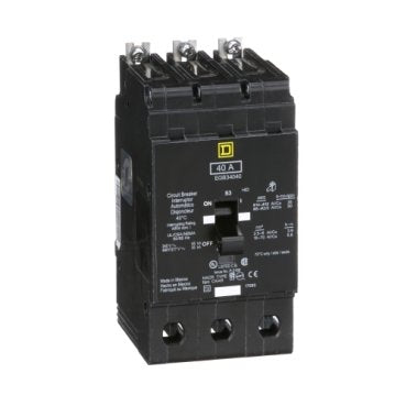 Mini circuit breaker, E-Frame, 40A, 3 pole, 480Y/277VAC, 65kA max, bolt on [TAA] (Mini circuit breaker E-Frame) is a Schneider Electric product. Designed for reliable performance and long service life. Available across Iraq — contact us for pricing and delivery options.