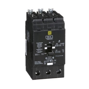 Mini circuit breaker, E-Frame, 50A, 3 pole, 480Y/277VAC, 65kA max, bolt on [TAA] (Mini circuit breaker E-Frame) is a Schneider Electric product. Designed for reliable performance and long service life. Available across Iraq — contact us for pricing and delivery options.