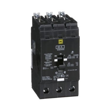 Mini circuit breaker, E-Frame, 60A, 3 pole, 480Y/277VAC, 65kA max, bolt on [TAA] (Mini circuit breaker E-Frame) is a Schneider Electric product. Designed for reliable performance and long service life. Available across Iraq — contact us for pricing and delivery options.