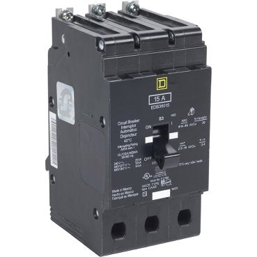 Mini circuit breaker, E-Frame, 15A, 3 pole, 600Y/347VAC, 65kA max, bolt on [TAA] (Mini circuit breaker E-Frame) is a Schneider Electric product. Designed for reliable performance and long service life. Available across Iraq — contact us for pricing and delivery options.
