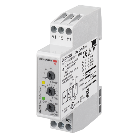 Carlo Gavazzi DAC51CM Series DIN Rail Timer Relay, 1-Contact, 240 V ac/dc 240V ac/dc, 0.1 to 600 s, 1-Function, SPDT