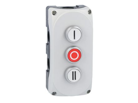 Lovato Flush Control Station Switch - NC, NO, Polycarbonate, Red, White, I, IP66, IP67, IP69K