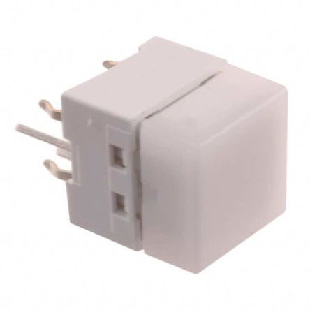 Omron IP00 White Tactile Switch Square, SPST-NO 50mA, 500 V ac 24 V dc, Through Hole