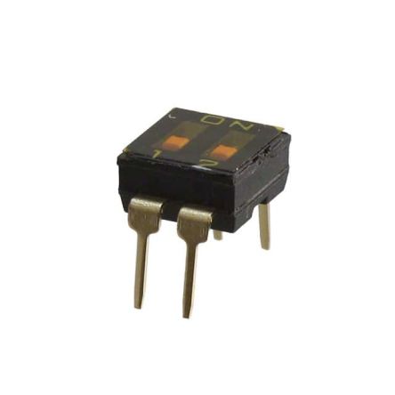 Omron Flat, Raised Actuator DIP Switch Through Hole Through Hole