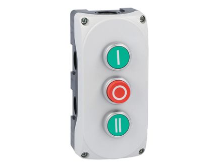 Lovato Flush, Push Control Station Switch - 1 NC, NO, Polycarbonate, Green, Red, IP66, IP67, IP69K
