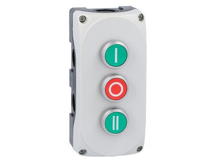 Lovato Flush Control Station Switch - 1 NC, NO, Polycarbonate, Green, IP66, IP67, IP69K