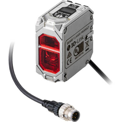 Omron E3AS-HF6000SMT-M1TJ 0.3M Rectangular Photoelectric Sensor E3AS-HF, M12 PNP 30V dc 30 V dc 200mA