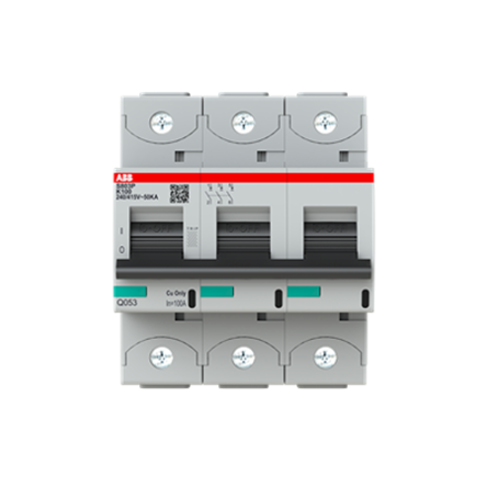 ABB S800 2CC Circuit Breaker, 3-Pole, 100A, K, 690V AC, 375 V DC, 40 kA Breaking Capacity