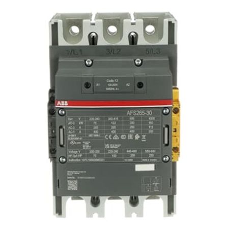 ABB 1SF Block Contactor, 100V ac/dc, 250 V ac/dc Coil, 3-Pole, 132 kW, 3 NO/0 NC