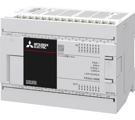 Mitsubishi Electric MELSEC IQ-F Series PLCs-Programmable Logic Controller, Transistor (Source) Output, 24-Input, Sink