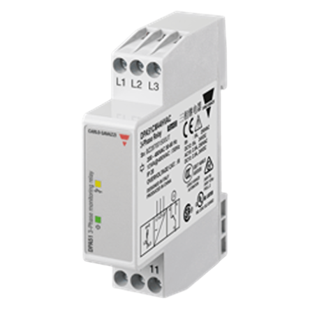 Carlo Gavazzi Relay, 3 Phase, 550 V ac Monitor Range, SPDT, DIN Rail, 480V ac