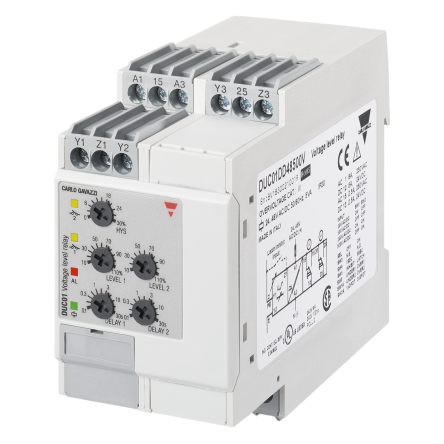 Carlo Gavazzi Relay, 1 Phase, 500 V Monitor Range, SPDT, DIN Rail, 230V ac