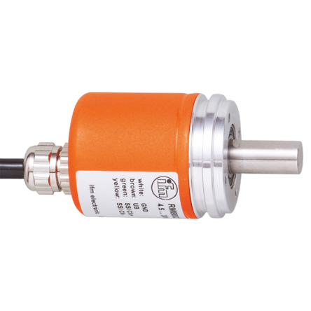 ifm electronic RM8 Series Absolute Absolute Encoder 30V dc, 4096 Pulses ppr, TTL Signal, Solid Shaft Type, 10 mm Shaft