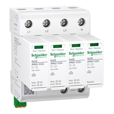 Schneider Electric 3 Phase Surge Arrester, 150 kA, 1.5 kV, DIN Rail