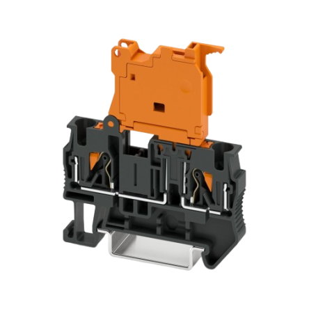 Phoenix Contact 1205492 PT 4 Series Terminal Block Black, Orange, 4mm², 2-Level, Push-in, EN 45545-2 HL3