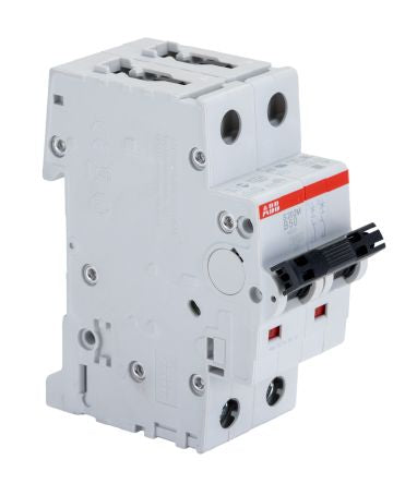 ABB System Pro M Compact S200M Miniature Circuit Breaker, 2-Pole, 50A, Type B, 440V ac AC, 125 V dc DC, 10 kA Breaking