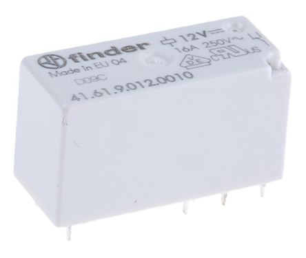 Finder PCB Power Relay, 12V dc Coil, 16A Switching Current, SPDT