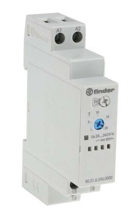 Finder 80 Series DIN Rail Timer Relay, 1-Contact, 240 V dc 24V ac, 240 V ac, 0.1 to 20 s, 0.1 to 24 h, 0.1 to 20 min,