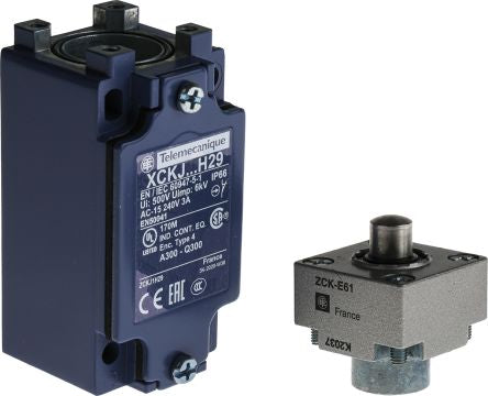 Telemecanique Sensors OsiSense XC Series Plunger Limit Switch, 1 NO/1 NC, IP66, Zinc Alloy Housing, 240V ac, 3A