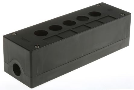 Schneider Electric Black Plastic Harmony XALG Push Button Enclosure - 5 Hole 22 mm Diameter