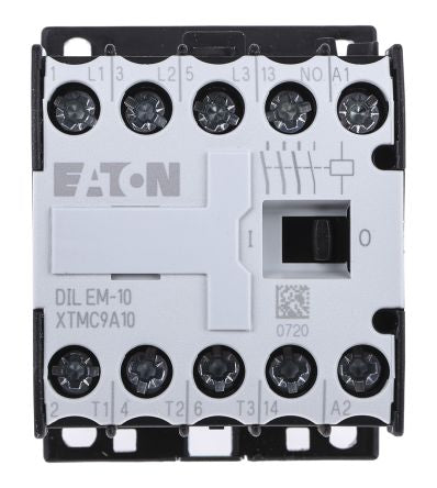 Eaton DILEM Contactor, 380V ac Coil, 3-Pole, 9 A, 4 kW 380V ac, 3 NO, 400V ac