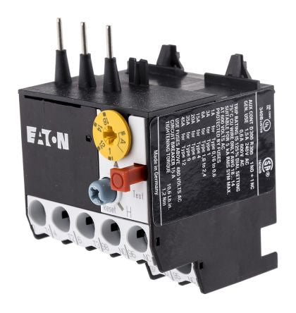 Eaton, ZE Overload Relay 1 NO/1 NC, 1A, 1.6 A F.L.C, 1.6A Contact Rating, 6 W, 600V ac