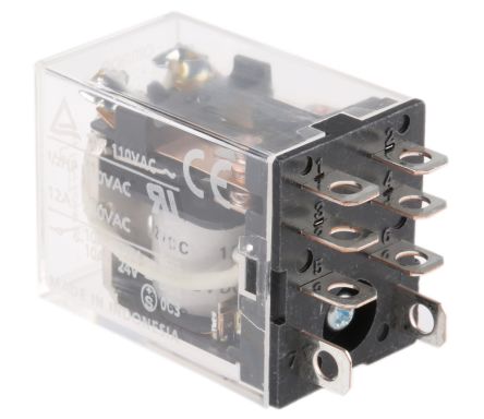 Omron Power Relay, 12V dc Coil, 10A Switching Current, DPDT