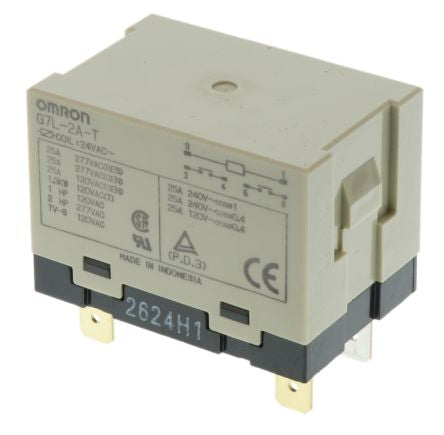 Omron Panel Power Relay, 24V ac Coil, 25A Switching Current, DPST