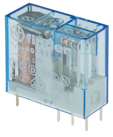 Finder PCB Power Relay, 6V dc Coil, 8A Switching Current, DPDT