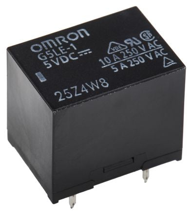 Omron PCB Power Relay, 5V dc Coil, 10A Switching Current, SPDT