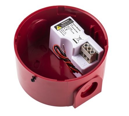 Eaton Red, White Powered Base for use with Flashni Sounder & Beacons