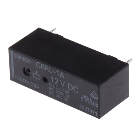 Omron PCB Power Relay, 12V dc Coil, 10A Switching Current, SPST
