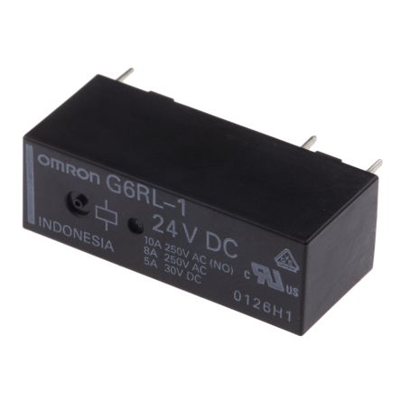 Omron PCB Power Relay, 24V dc Coil, 10A Switching Current, SPDT