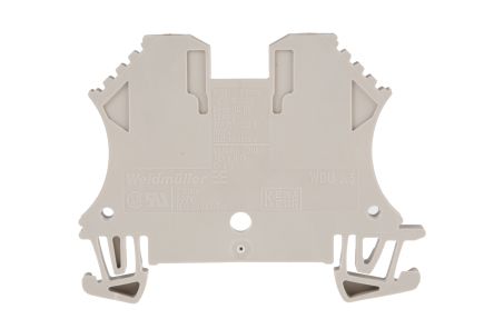 Weidmüller 1020000000 WDU Series Feed Through Terminal Block Dark Beige, 2.5mm², 1-Level, Screw