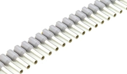 Weidmüller Insulated Crimp Bootlace Ferrule, Grey to 14 AWG Wire Size