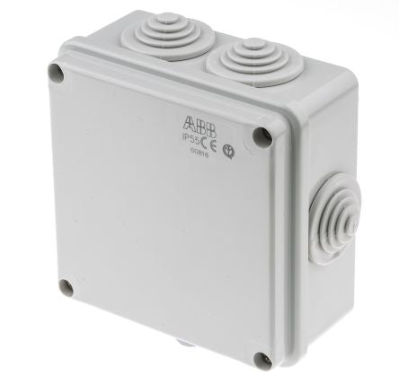 ABB Grey Thermoplastic Junction Box, IP55, 100 mm, 100mm 35 mm