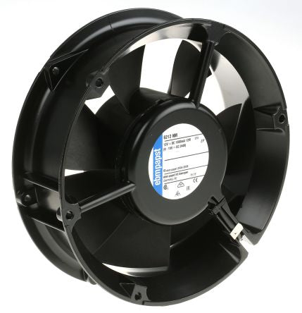 ebm-papst 6200 N Series Axial Fan, 12V dc, 350 m³/h, 12 W 171.5 mm 171.5mm 51 mm
