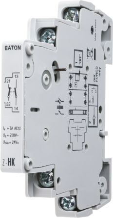 Eaton Auxiliary Contact, 2 Contact, 1 NO/1 NC, Z-HK, 3 A, 230V ac, 248432 Z-HK