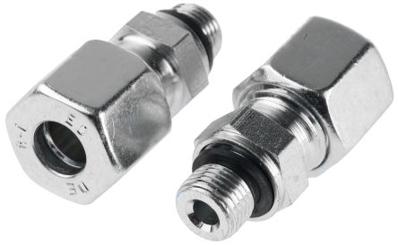 Parker GE08LR1/8EDCF Hydraulic Fitting Male G, 90 °, Steel, 8 mm Hose ID