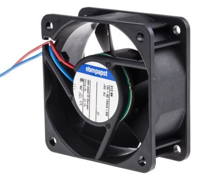 ebm-papst 600 N Series Axial Fan, 12V dc, 42 m³/h, 1.5 W, 125 mA Max 60 mm 60mm 25.4 mm