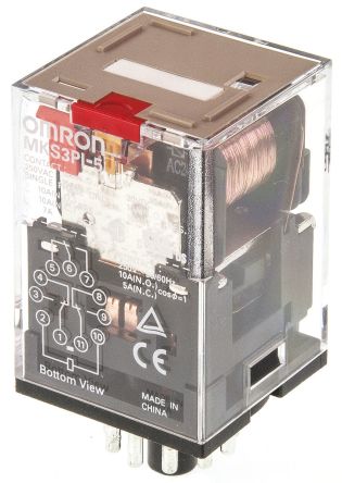 Omron PCB Relay, 24V ac Coil, 10A Switching Current, 3PDT